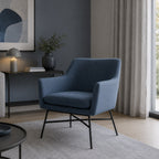 Cadeirão Cosmopolite Pé em Metal | Azul | 66x62x75 cm - Gato Preto
