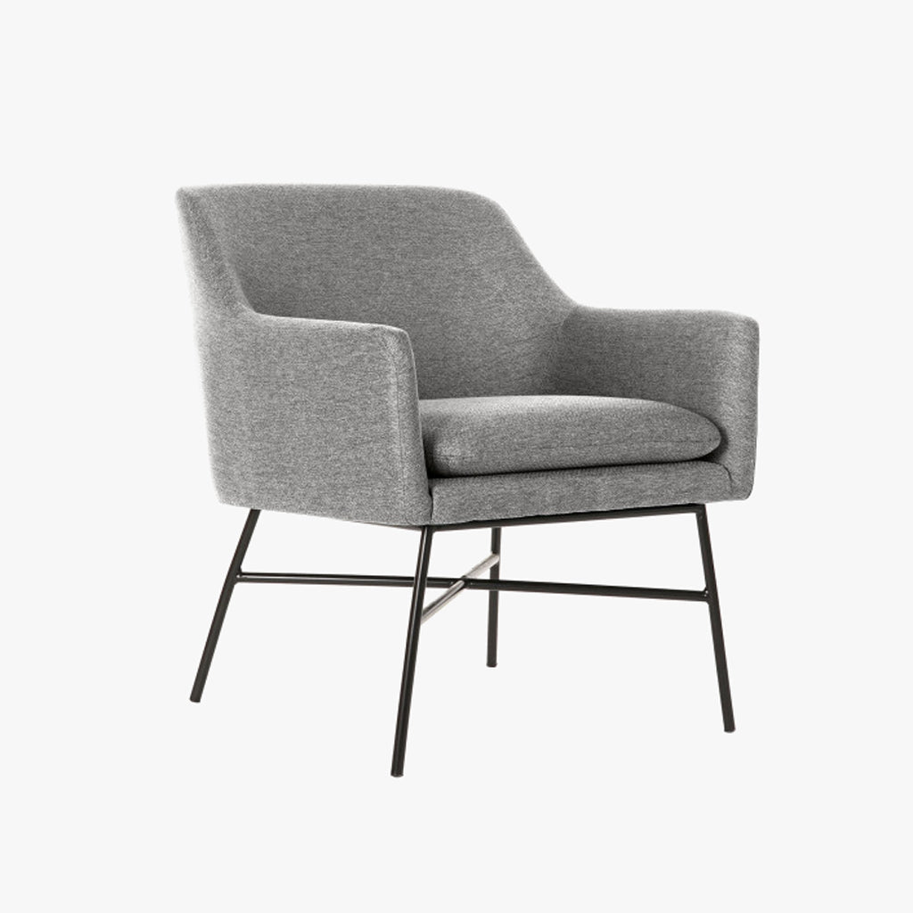 Cadeirão Cosmopolite Pé em Metal | Cinza | 66x62x75 cm - Gato Preto