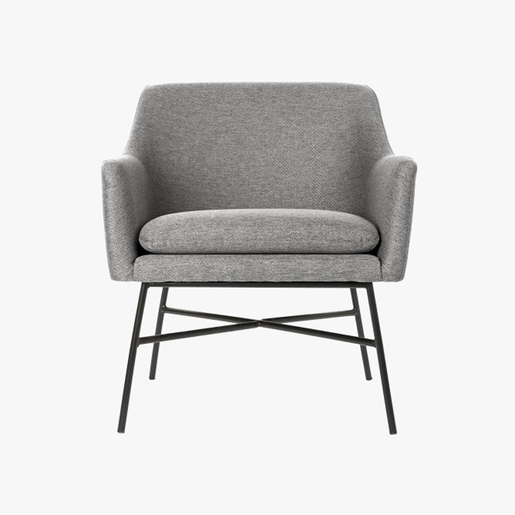 Cadeirão Cosmopolite Pé em Metal | Cinza | 66x62x75 cm - Gato Preto