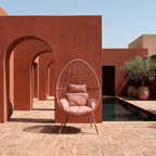 Cadeirão de Exterior em Rattan Rosa | Coleção BLUSH - Gato Preto