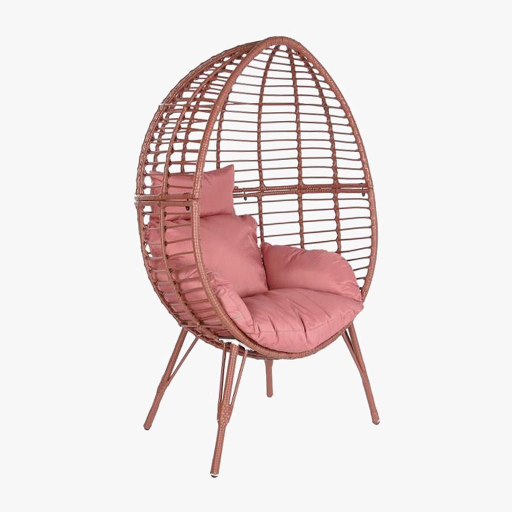 Cadeirão de Exterior em Rattan Rosa | Coleção BLUSH - Gato Preto
