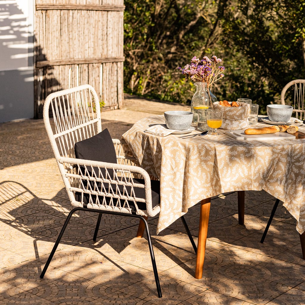 Cadeirão de Metal e Corda Natural AKUMAL - Gato Preto