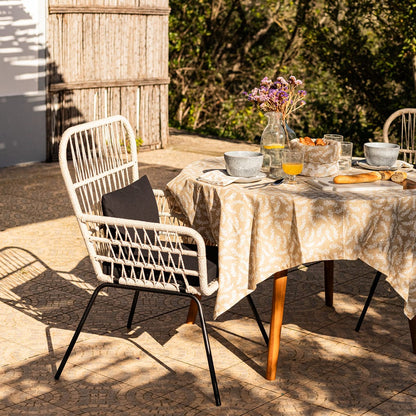 Cadeirão de Metal e Corda Natural AKUMAL - Gato Preto
