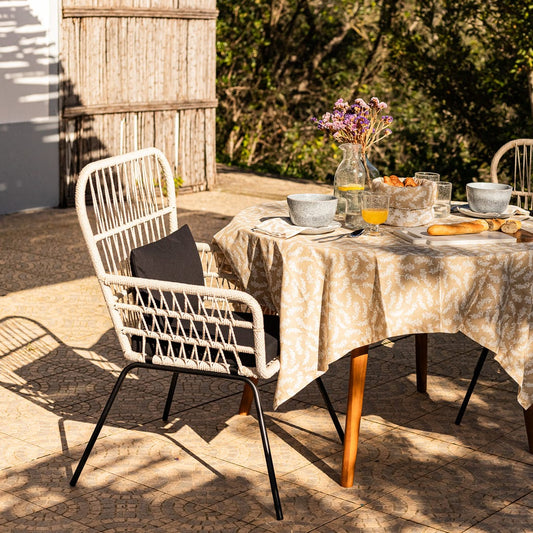 Cadeirão de Metal e Corda Natural AKUMAL - Gato Preto