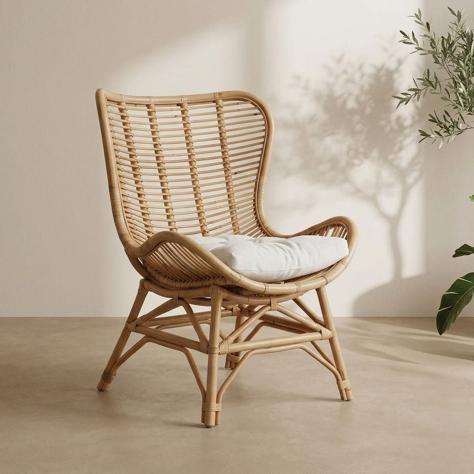 Cadeirão de Rattan Bambu 76x74x99 - Gato Preto