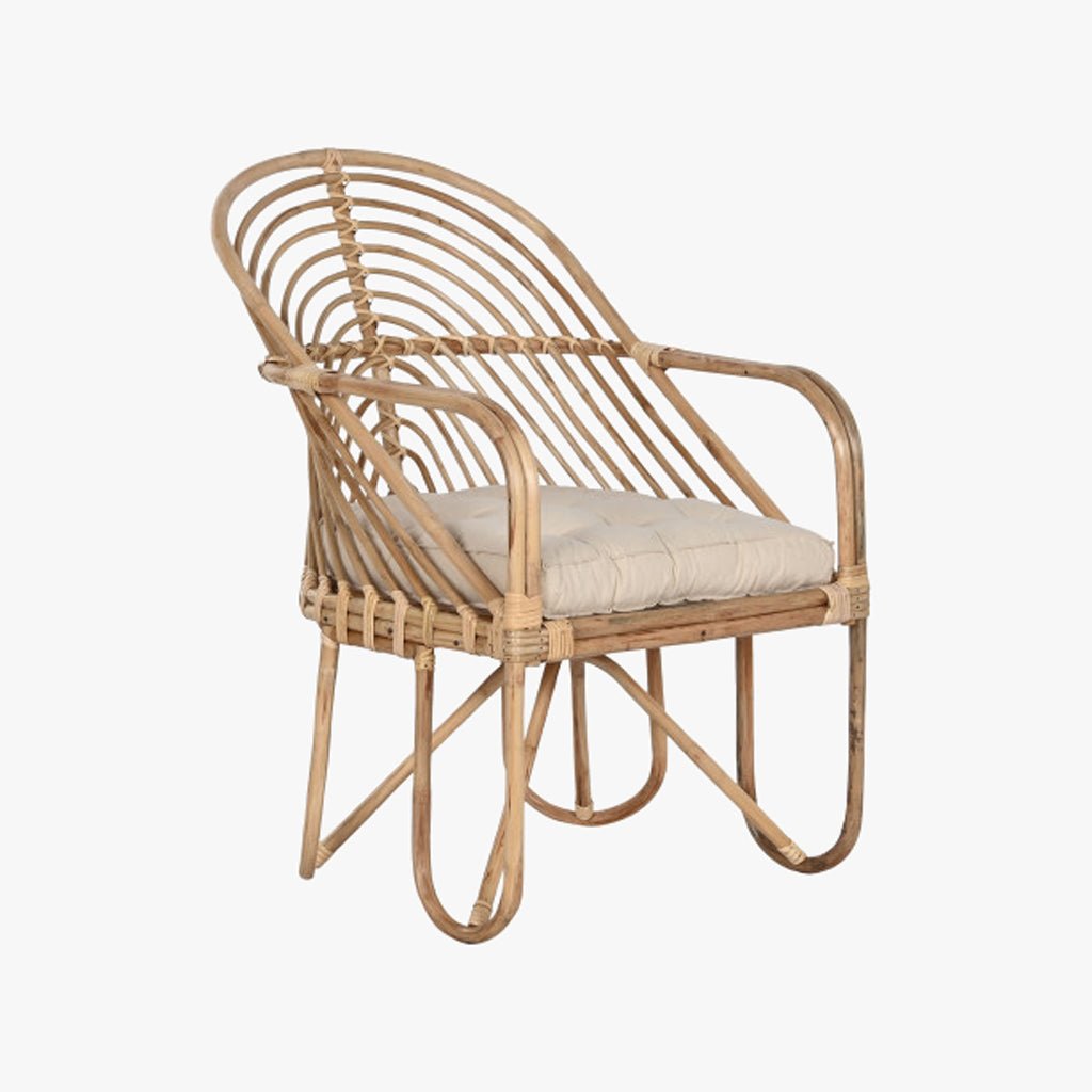 Cadeirão de Rattan e Bambu 58x61x87 - Gato Preto