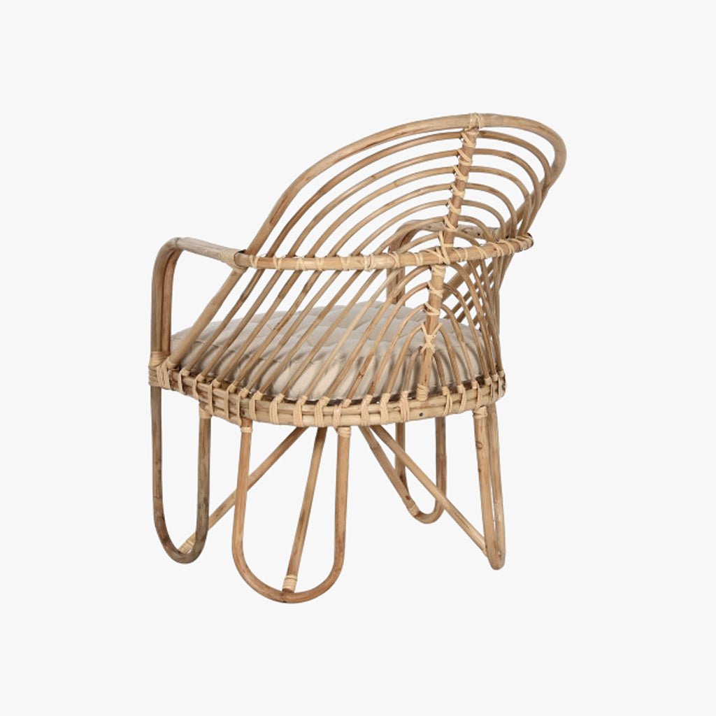 Cadeirão de Rattan e Bambu 58x61x87 - Gato Preto