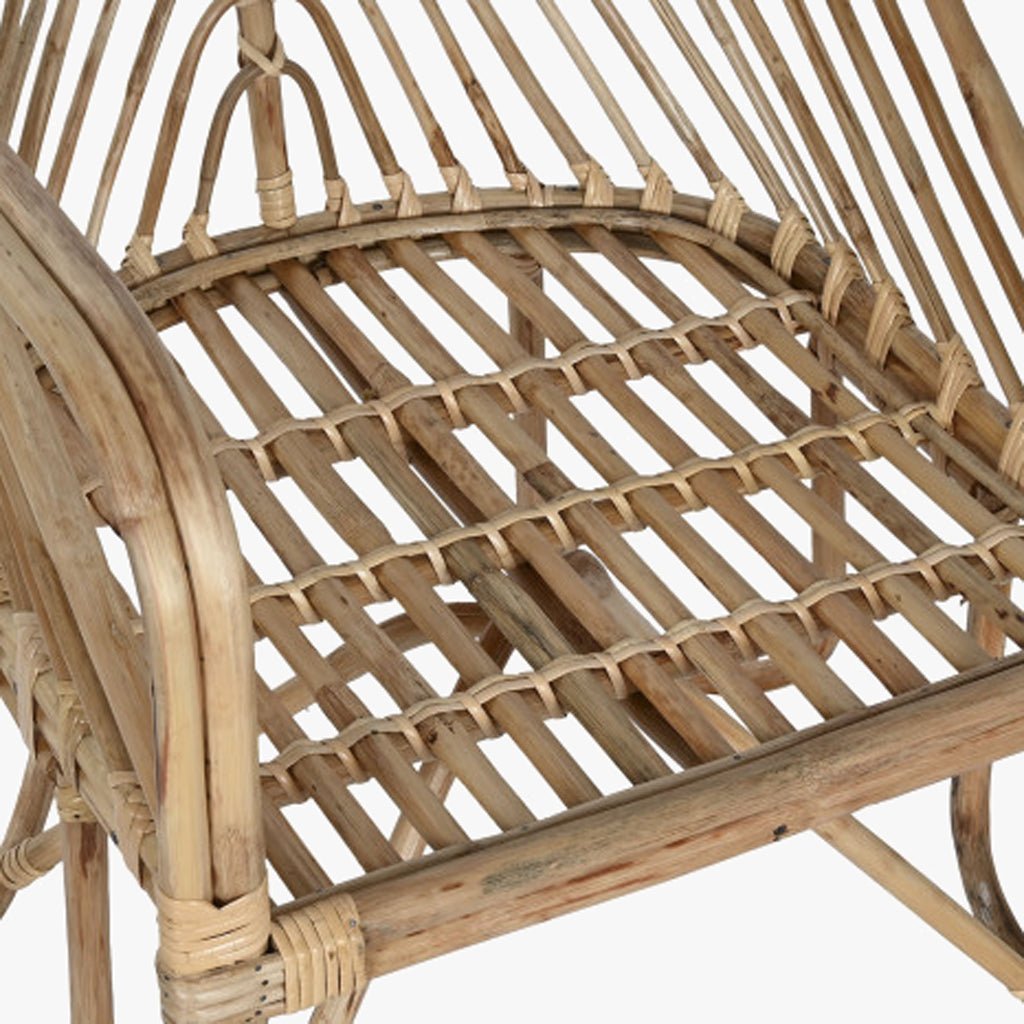 Cadeirão de Rattan e Bambu 58x61x87 - Gato Preto
