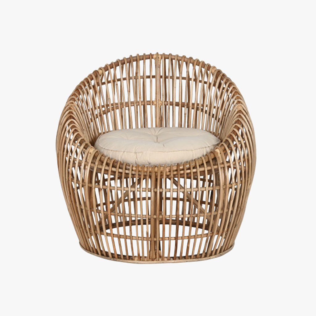 Cadeirão de Rattan e Bambu 70x70x74 - Gato Preto