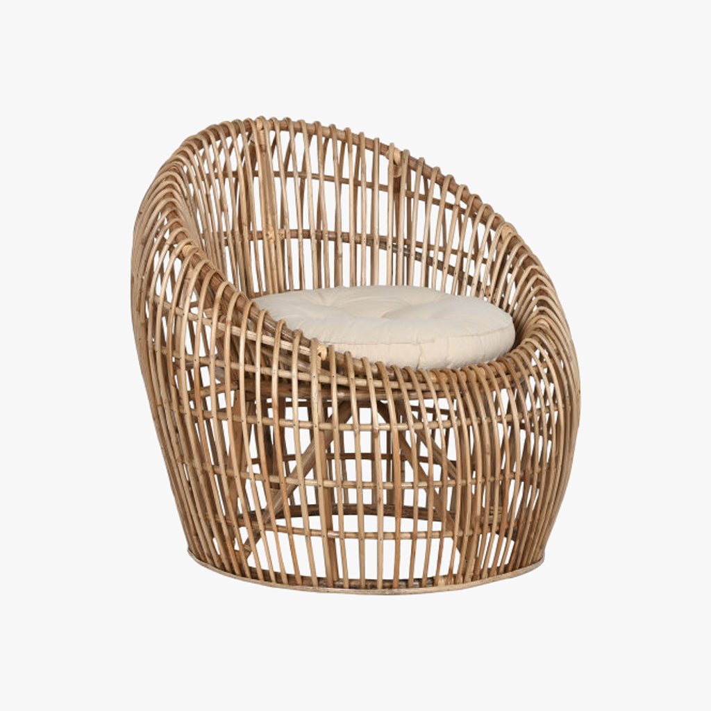 Cadeirão de Rattan e Bambu 70x70x74 - Gato Preto