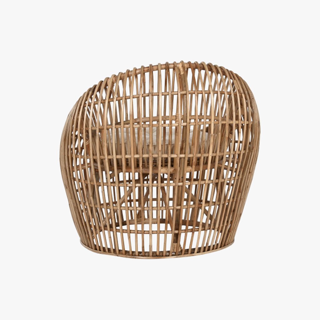 Cadeirão de Rattan e Bambu 70x70x74 - Gato Preto
