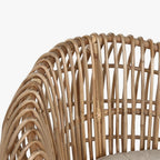Cadeirão de Rattan e Bambu 70x70x74 - Gato Preto