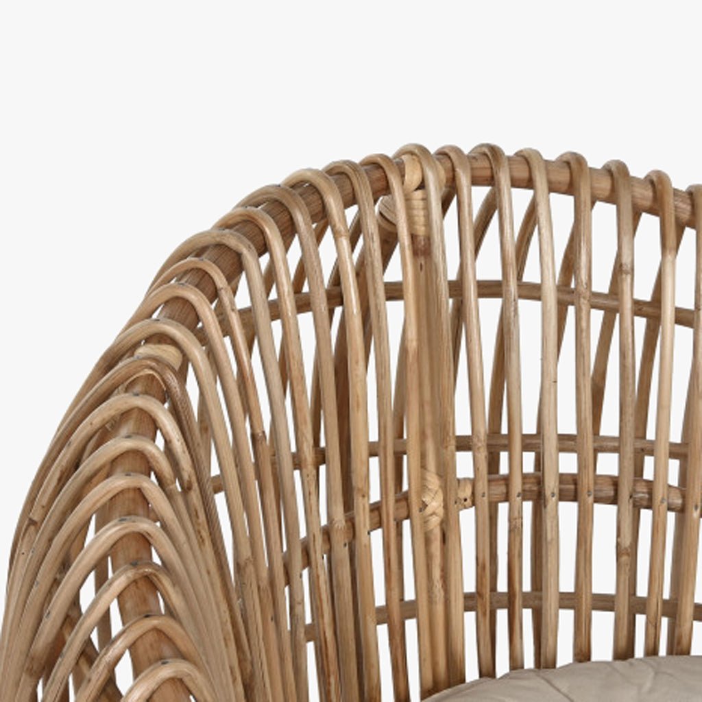 Cadeirão de Rattan e Bambu 70x70x74 - Gato Preto