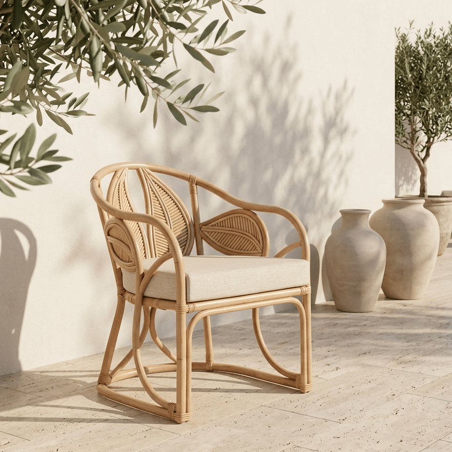 Cadeirão de Rattan Folha 63x68x81 - Gato Preto