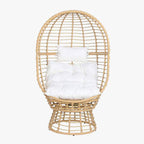 Cadeirao de Rattan Giratório Gato Preto