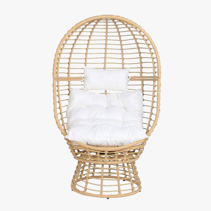 Cadeirao de Rattan Giratório Gato Preto