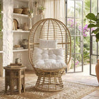 Cadeirao de Rattan Giratório Gato Preto