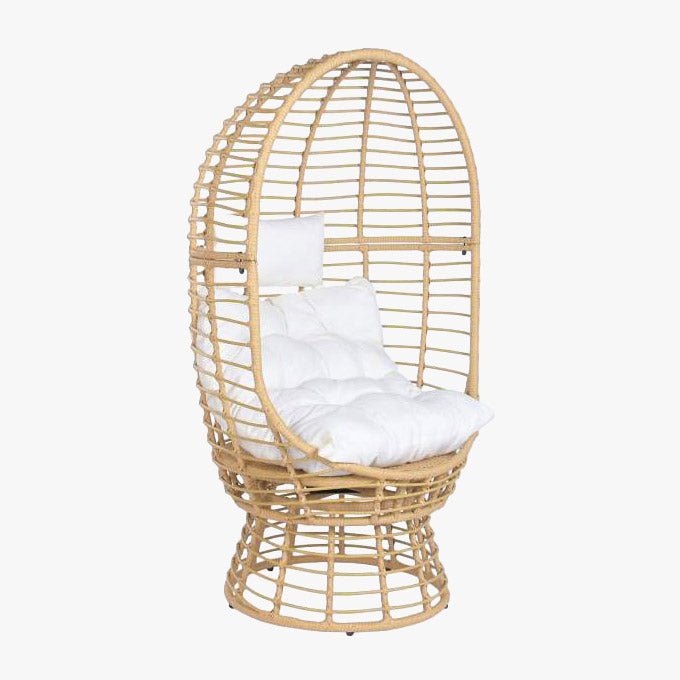 Cadeirao de Rattan Giratório Gato Preto