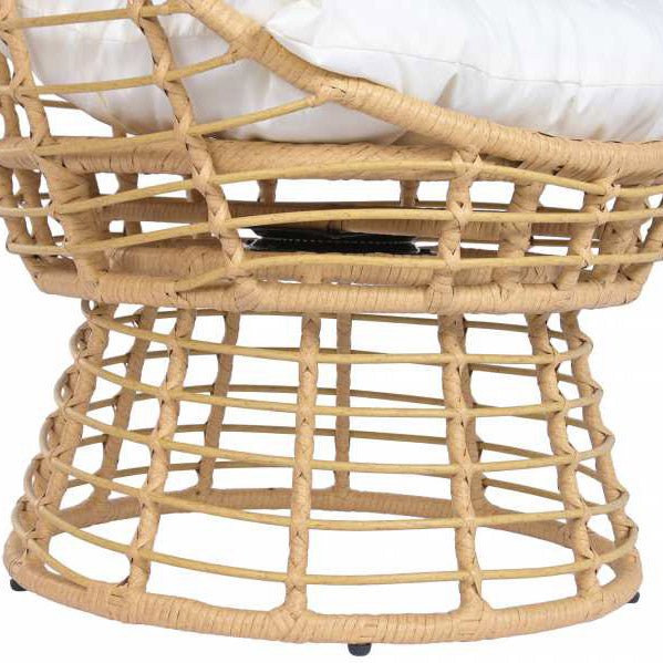 Cadeirao de Rattan Giratório Gato Preto