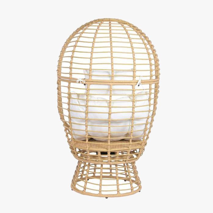 Cadeirao de Rattan Giratório Gato Preto