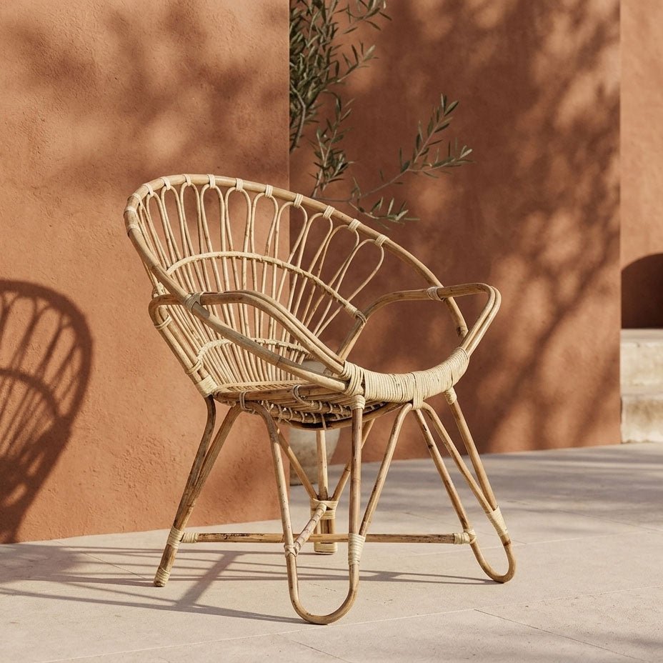 Cadeirão Redondo de Rattan 77x58x85 BALI - Gato Preto