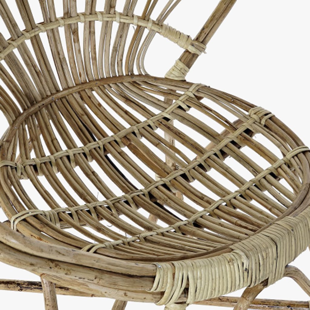 Cadeirão Redondo de Rattan 77x58x85 BALI - Gato Preto