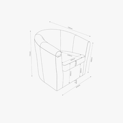 Cadeirão rotativo antracite DUPARC - Gato Preto