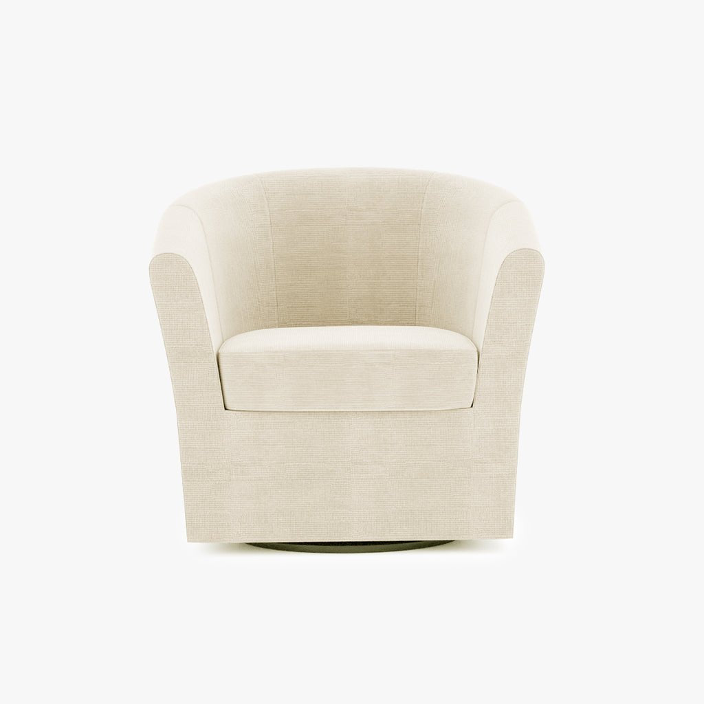 Cadeirão rotativo bege DUPARC - Gato Preto