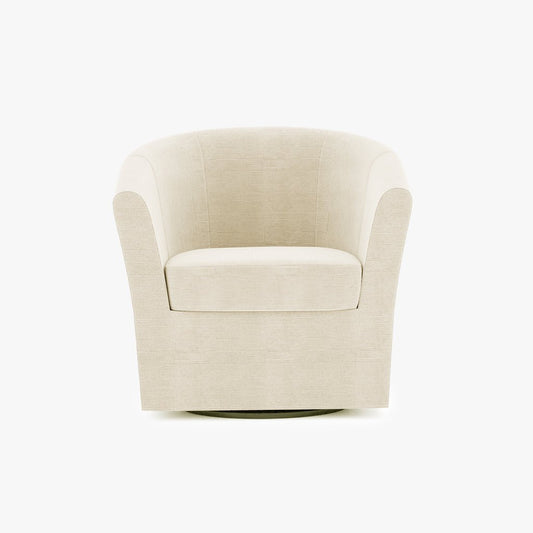 Cadeirão rotativo bege DUPARC - Gato Preto