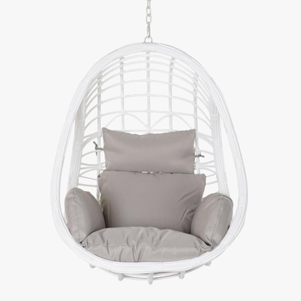 Cadeirão Suspenso Ball Spring Bege/Cinza 90x70x110 - Gato Preto