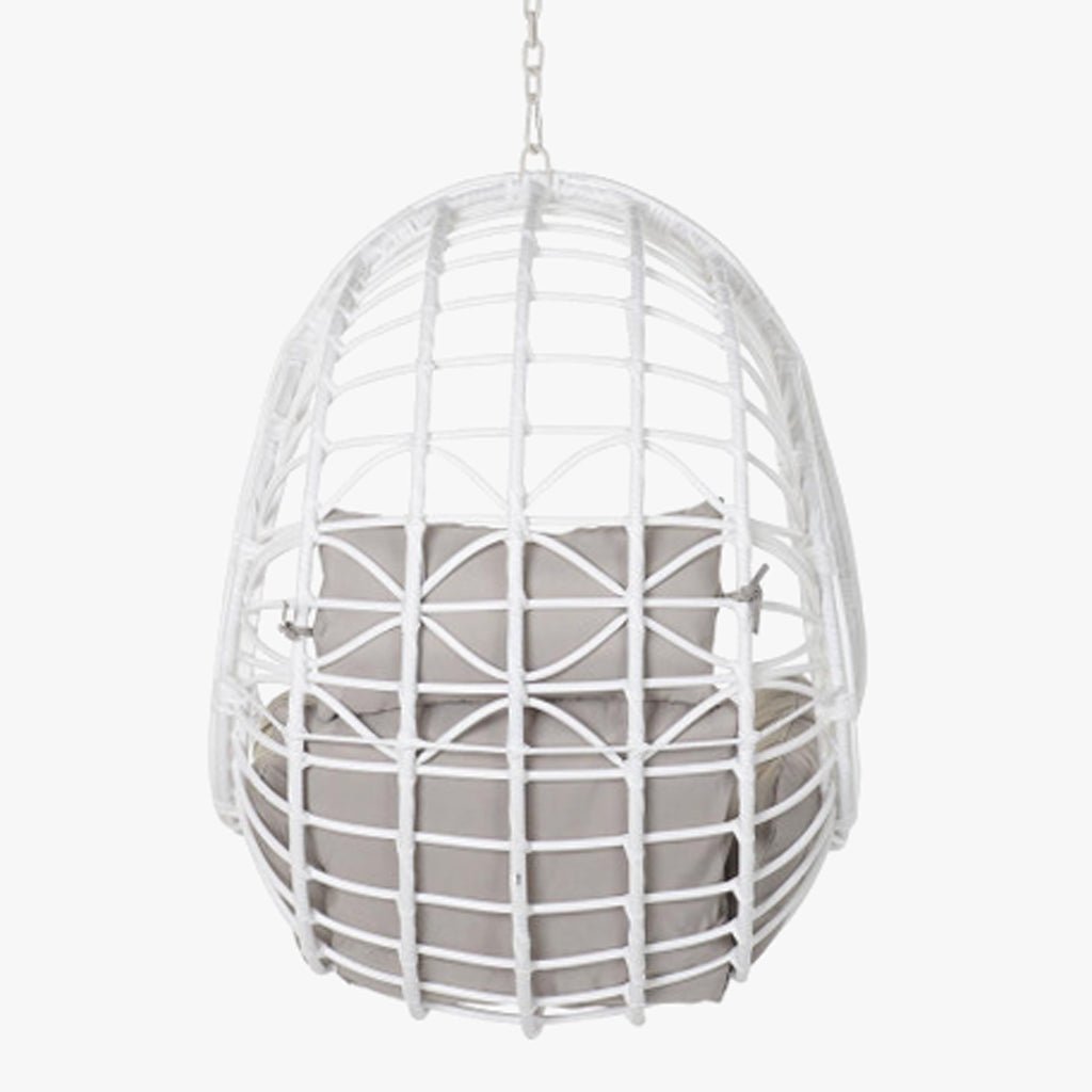 Cadeirão Suspenso Ball Spring Bege/Cinza 90x70x110 - Gato Preto
