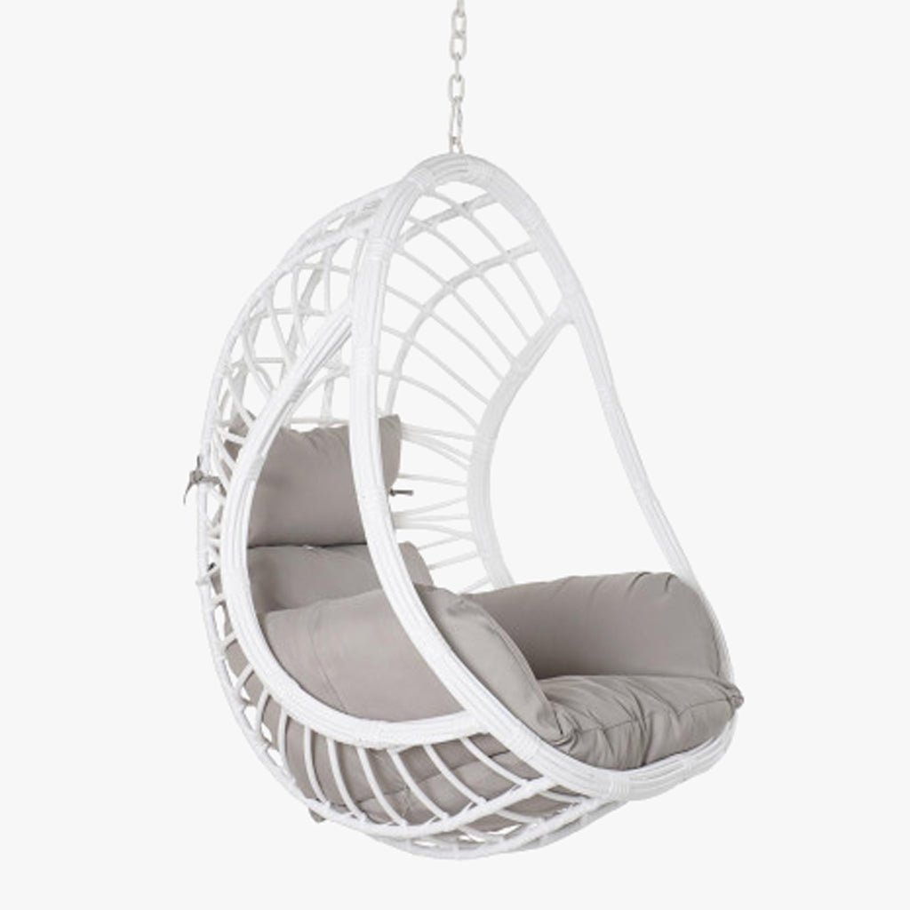 Cadeirão Suspenso Ball Spring Bege/Cinza 90x70x110 - Gato Preto