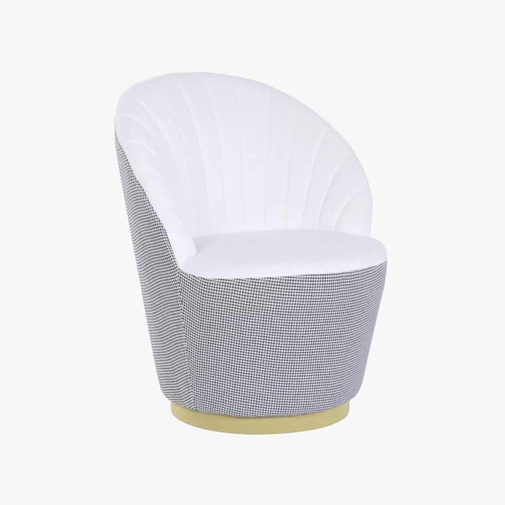 Cadeirão Xadrez Branco 69x69x85 VERSAILLES - Gato Preto