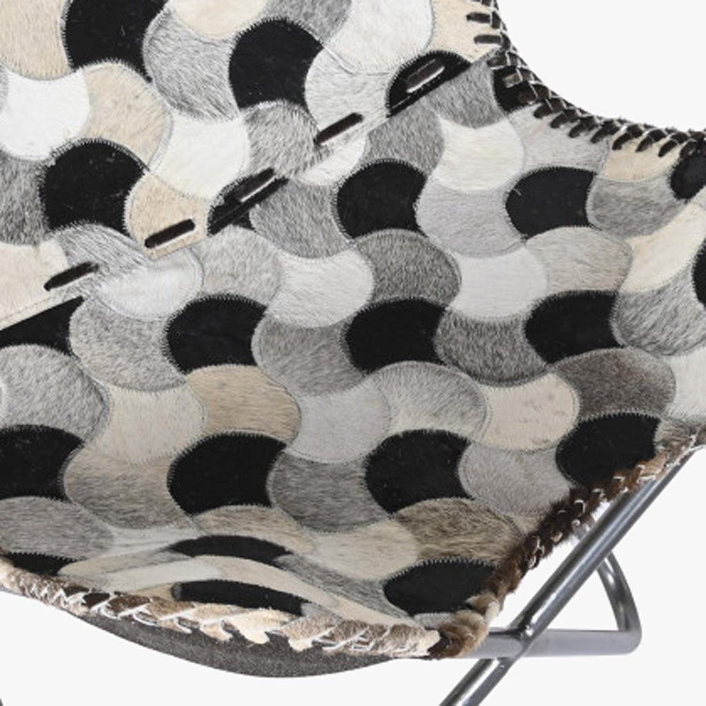 CadeiraPeleLosangosPr70x70x90 - Gato Preto