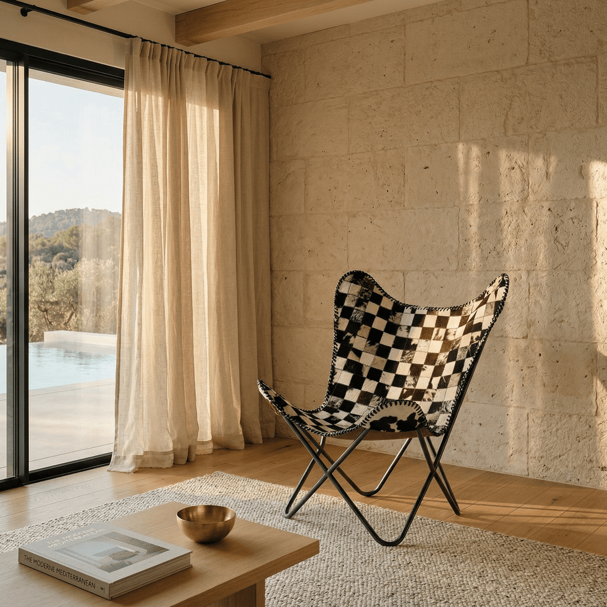 CadeiraPeleQuadPr70x70x92 Verve - Gato Preto