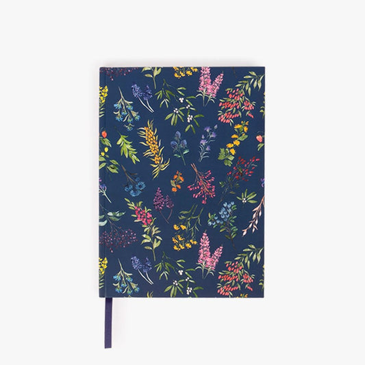 Caderno Capa Dura Pautado Flores A5 GARDEN MEMORIES - Gato Preto