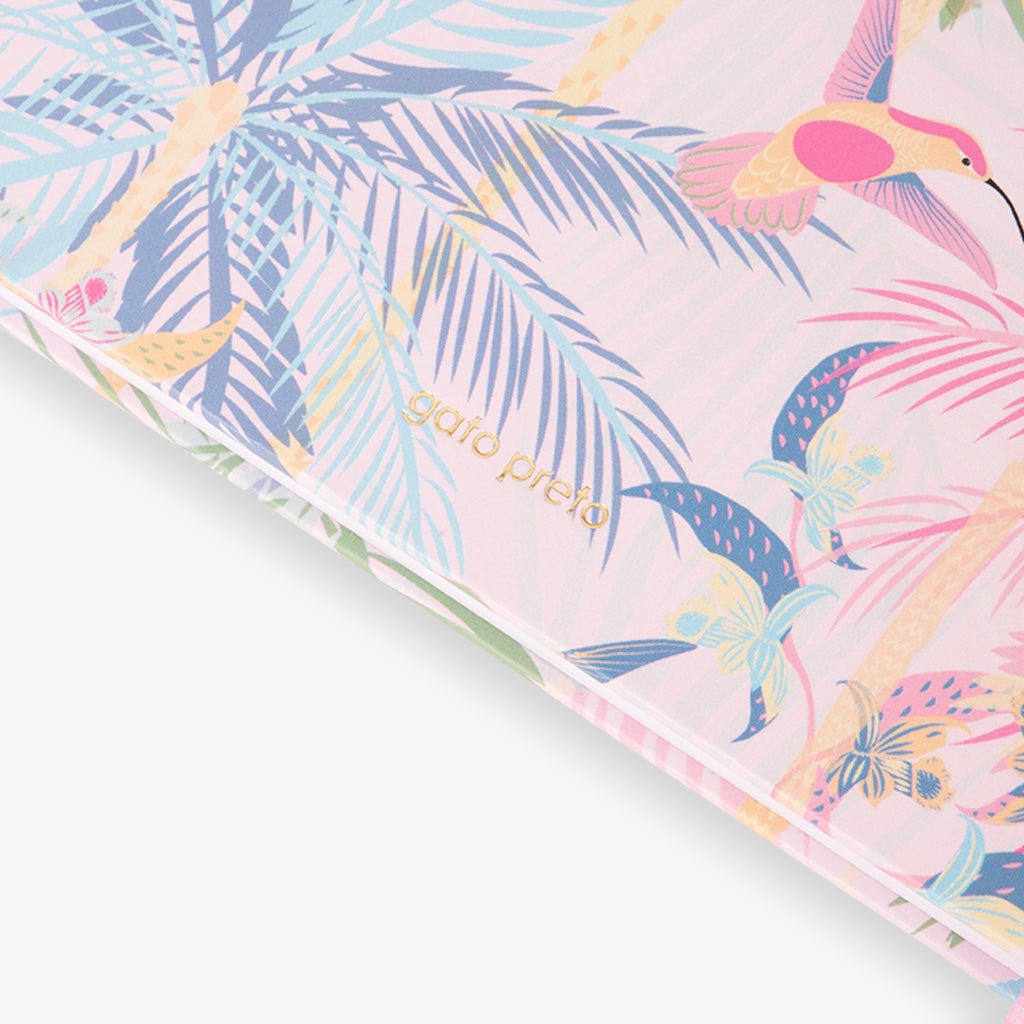 Caderno Capa Dura Pontilhado Folhagem A5 SUMMER SHADES - Gato Preto