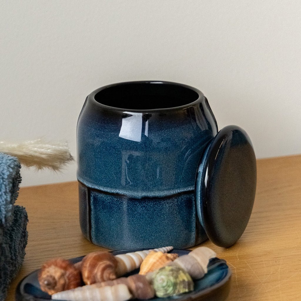 Caixa de Cerâmica Azul IOS - Gato Preto