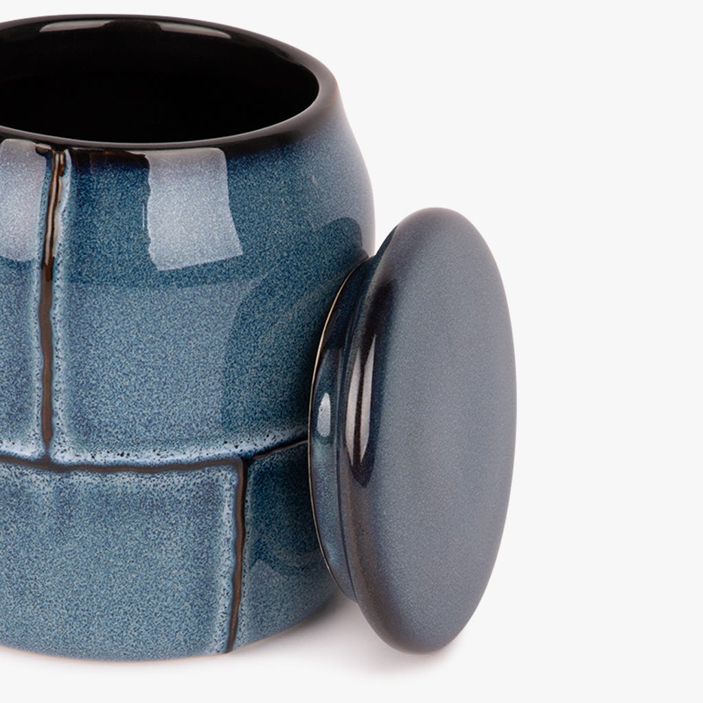 Caixa de Cerâmica Azul IOS - Gato Preto