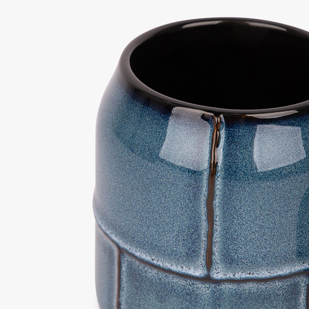 Caixa de Cerâmica Azul IOS - Gato Preto