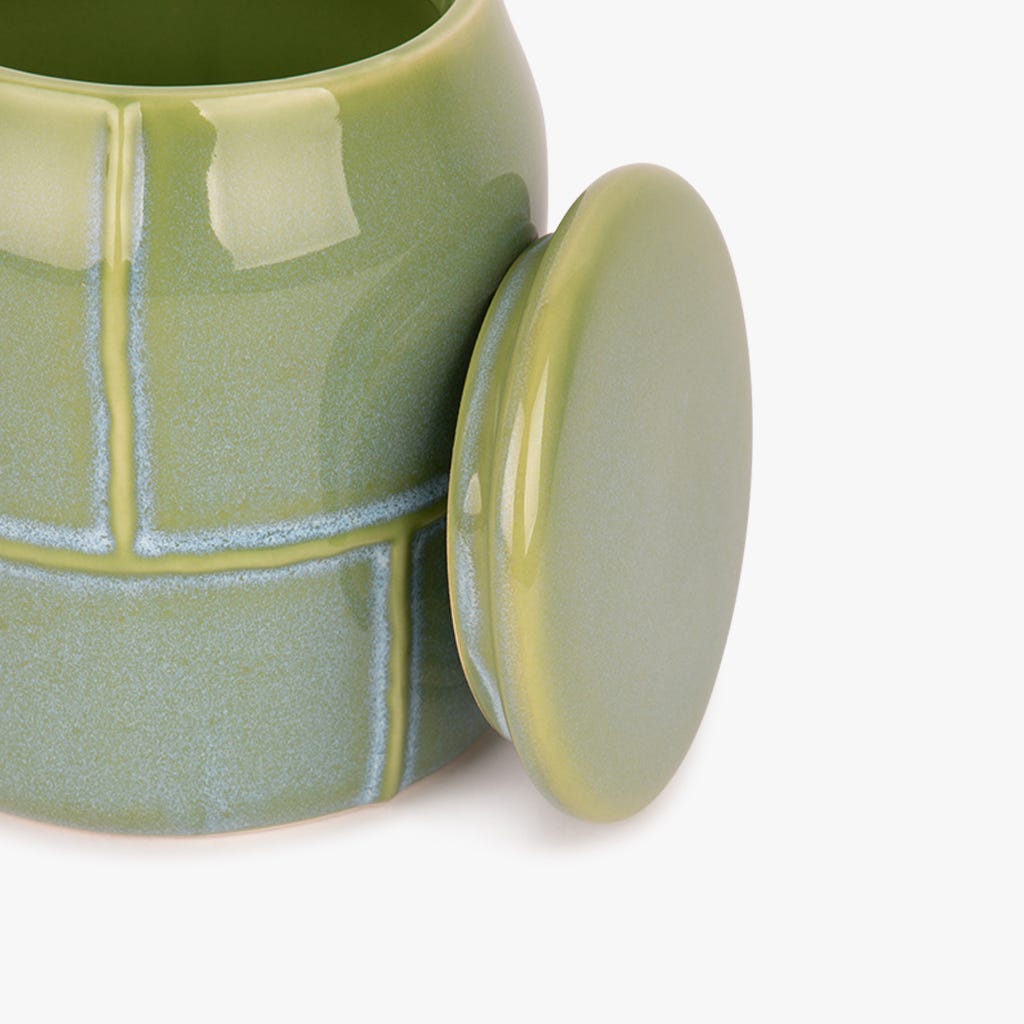 Caixa de Cerâmica Verde IOS - Gato Preto