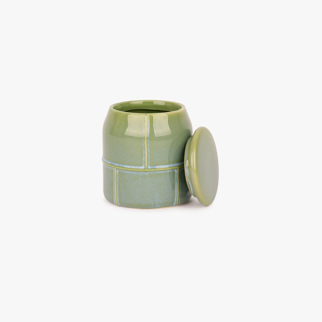 Caixa de Cerâmica Verde IOS - Gato Preto