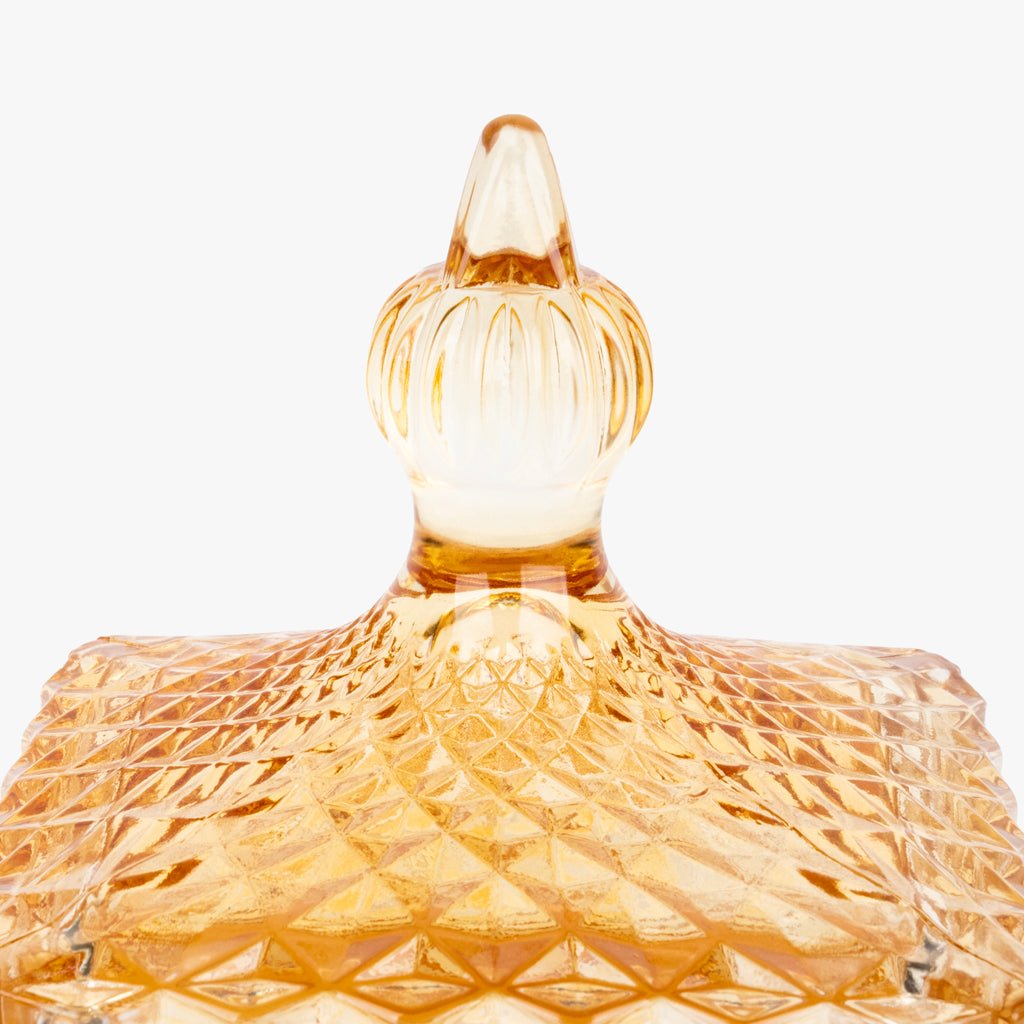 Caixa de Vidro Amarela Quadrada SUNRISE - Gato Preto