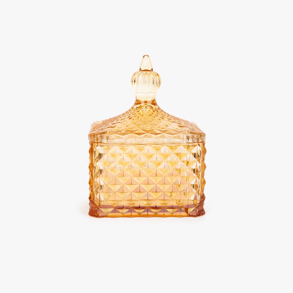 Caixa de Vidro Amarela Quadrada SUNRISE - Gato Preto