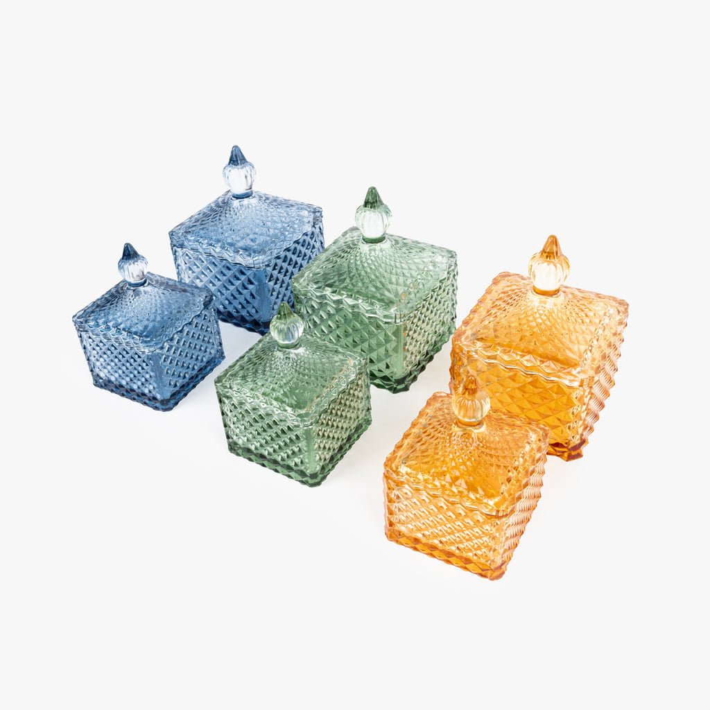 Caixa de Vidro Amarela Quadrada SUNRISE - Gato Preto