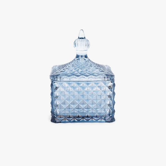 Caixa de Vidro Azul Quadrada SUNRISE - Gato Preto