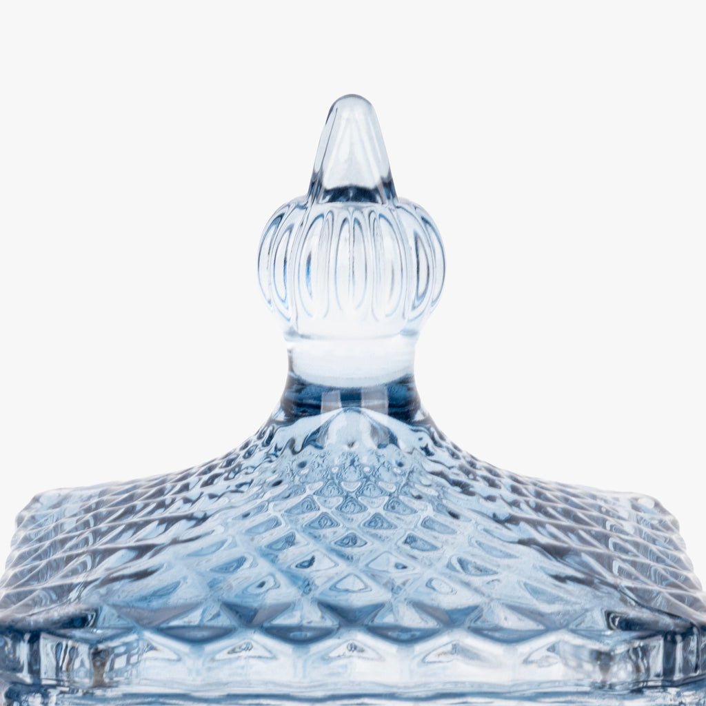 Caixa de Vidro Azul Quadrada SUNRISE - Gato Preto