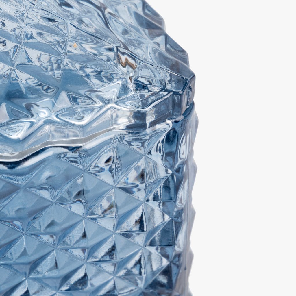 Caixa de Vidro Azul Quadrada SUNRISE - Gato Preto