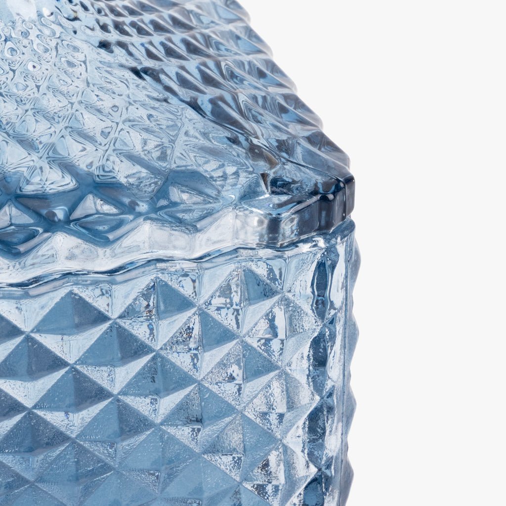 Caixa de Vidro Azul Quadrada SUNRISE - Gato Preto