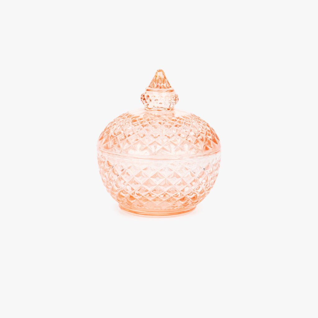 Caixa de Vidro Rosa Claro Redonda SUNRISE - Gato Preto